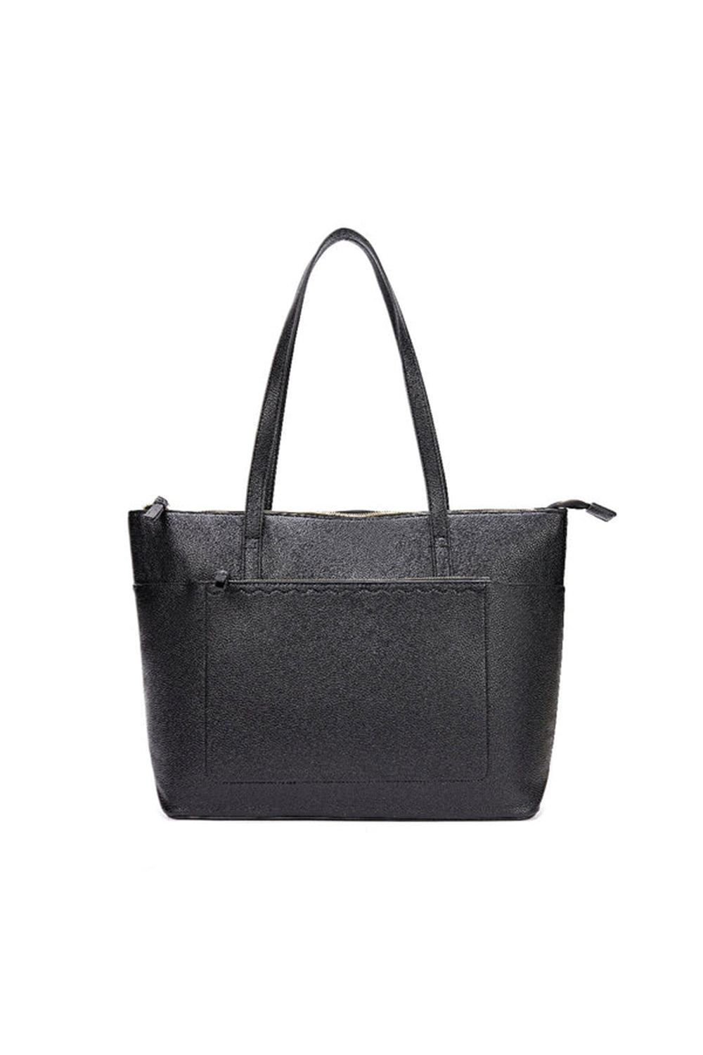 Large Tote Shoulder Bag with Zipper Closure and Inner Pockets