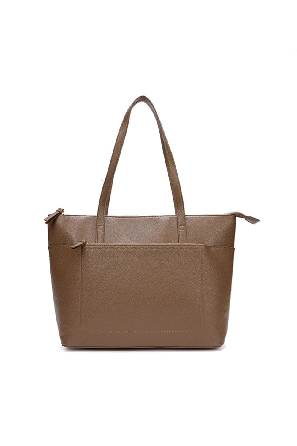 Large Tote Shoulder Bag with Zipper Closure and Inner Pockets