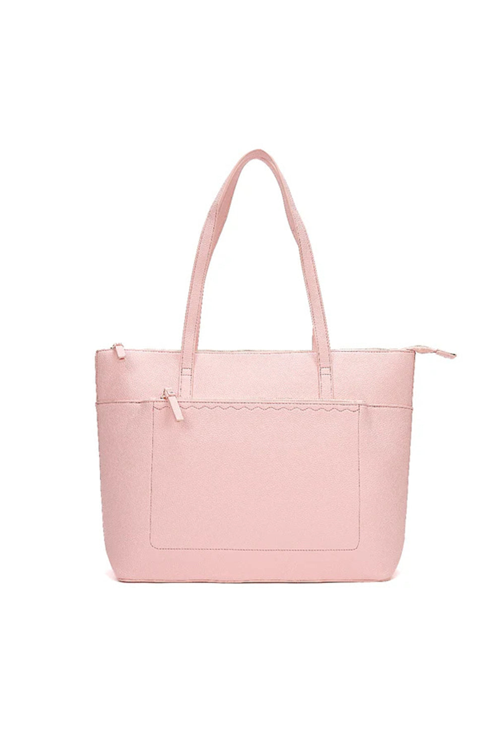 Large Tote Shoulder Bag with Zipper Closure and Inner Pockets