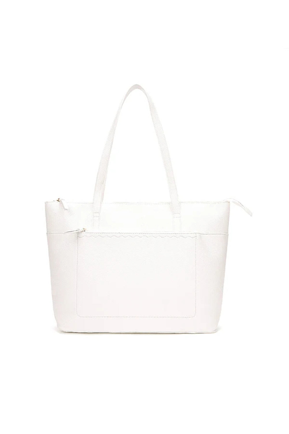 Large Tote Shoulder Bag with Zipper Closure and Inner Pockets