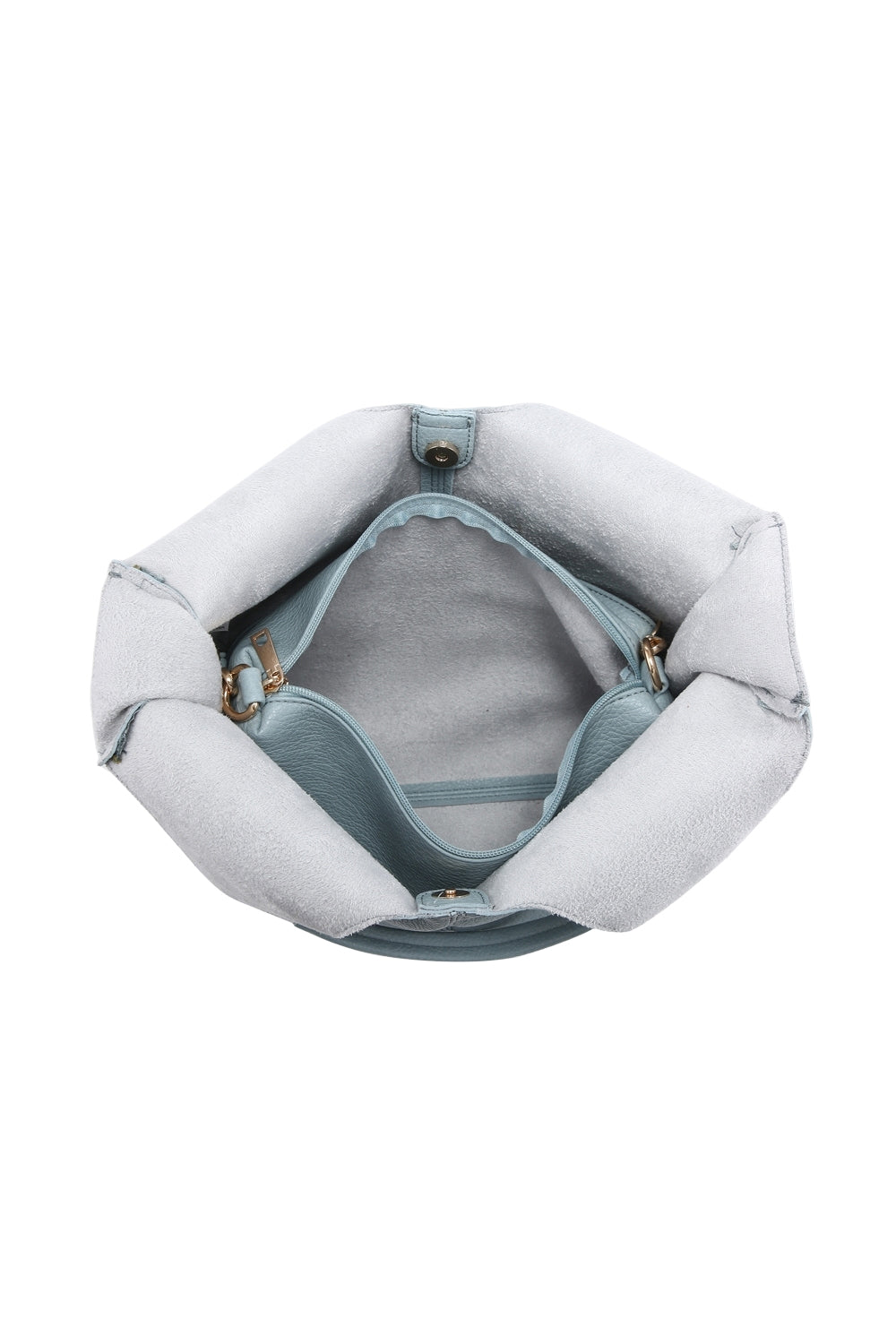 Spacious Shoulder Bag with Snap Closure and Removable Zipper Pocket