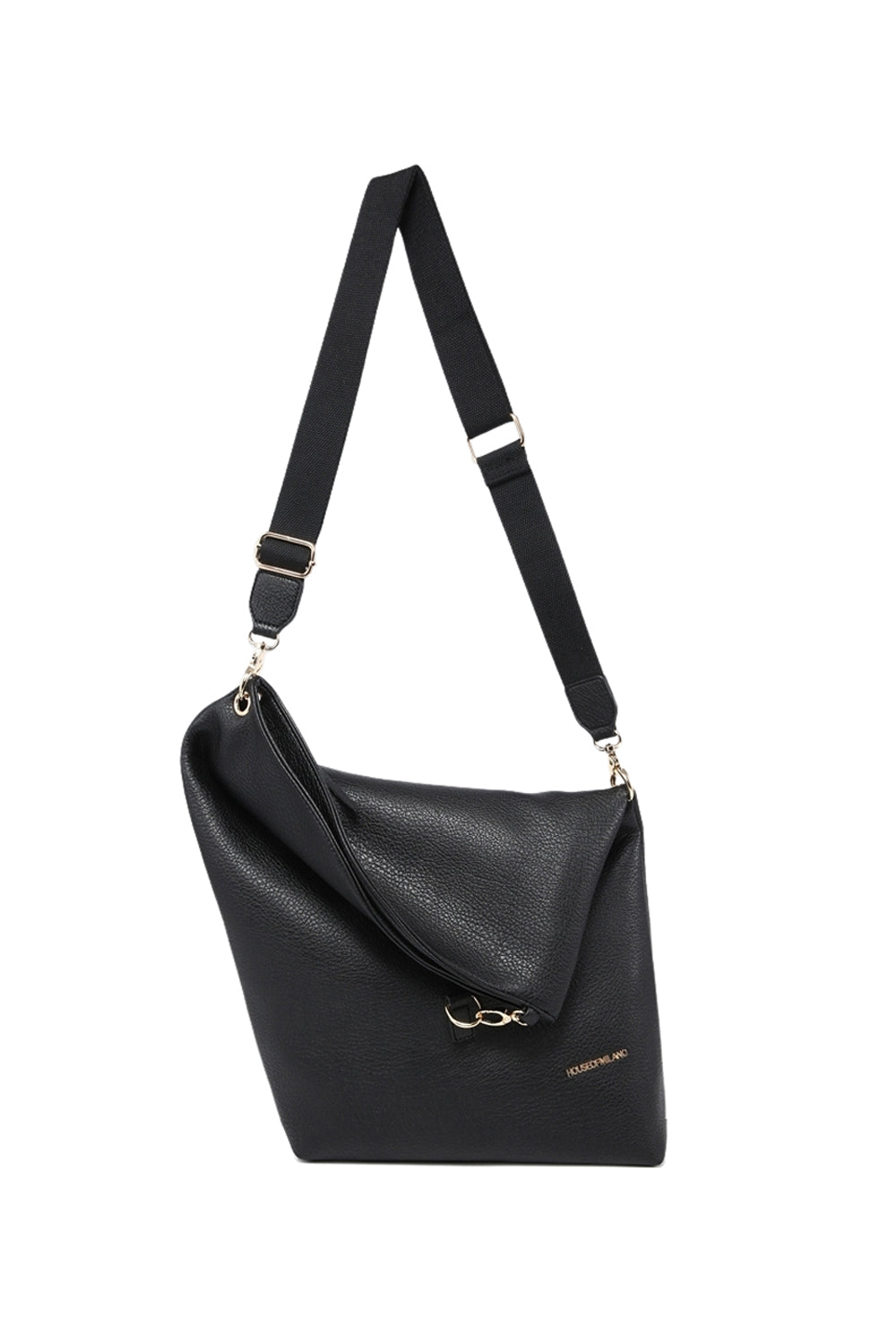 Asymmetrical Design Crossbody Bag with Zipper and Adjustable Strap