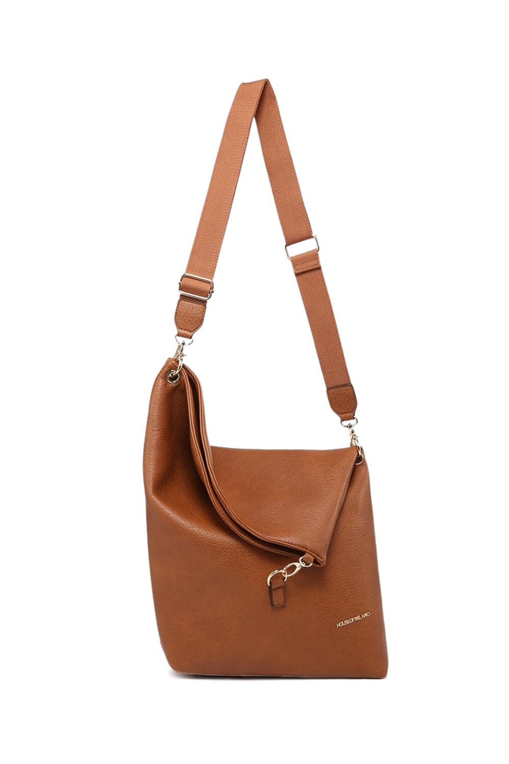 Asymmetrical Design Crossbody Bag with Zipper and Adjustable Strap