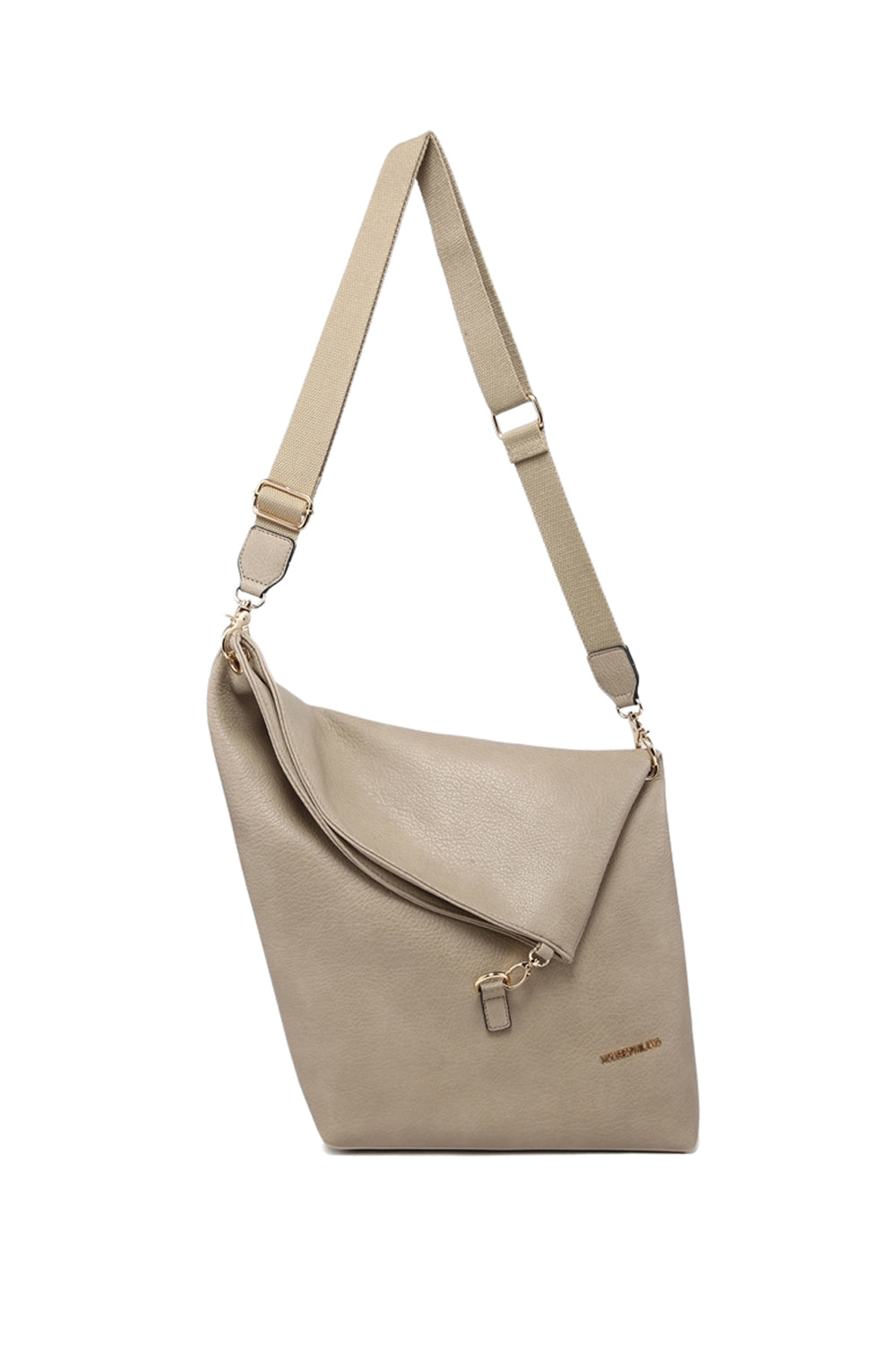 Asymmetrical Design Crossbody Bag with Zipper and Adjustable Strap