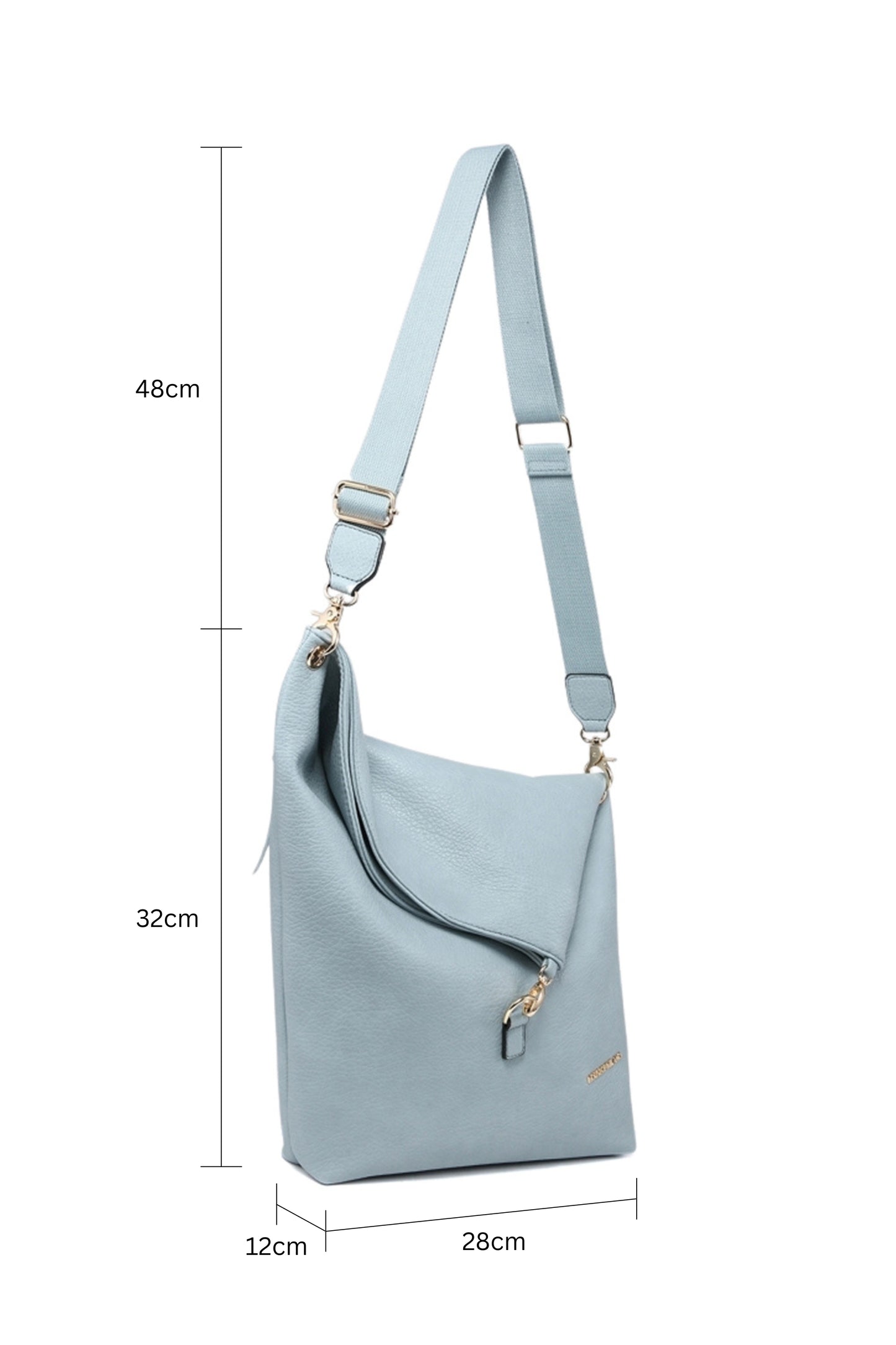 Asymmetrical Design Crossbody Bag with Zipper and Adjustable Strap