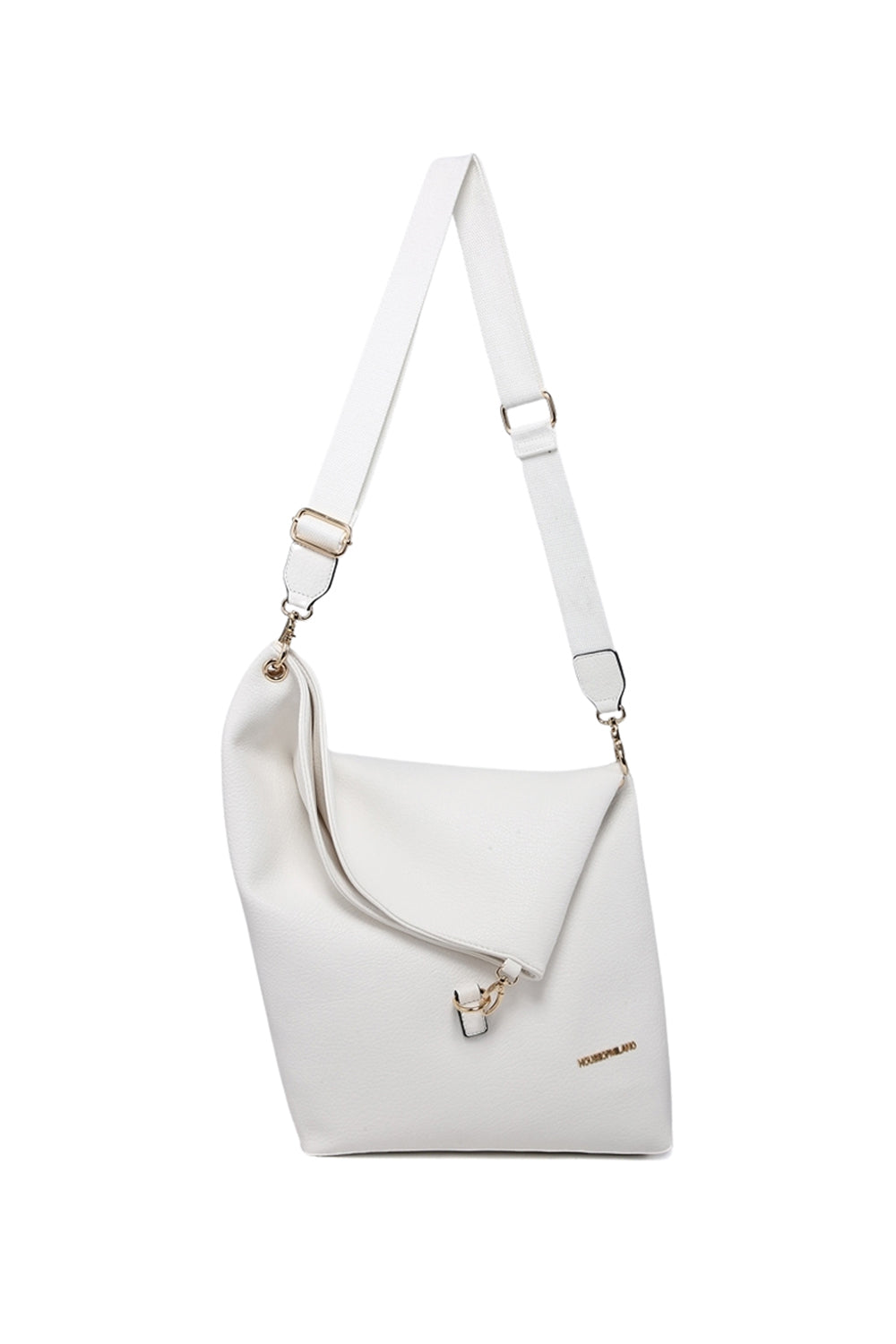 Asymmetrical Design Crossbody Bag with Zipper and Adjustable Strap