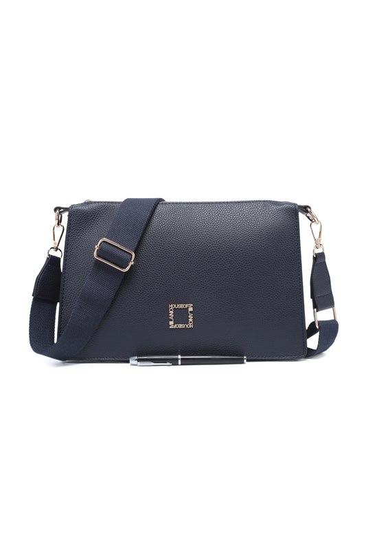 Casual Crossbody Bag with Zipper Closure and Wide Adjustable Strap