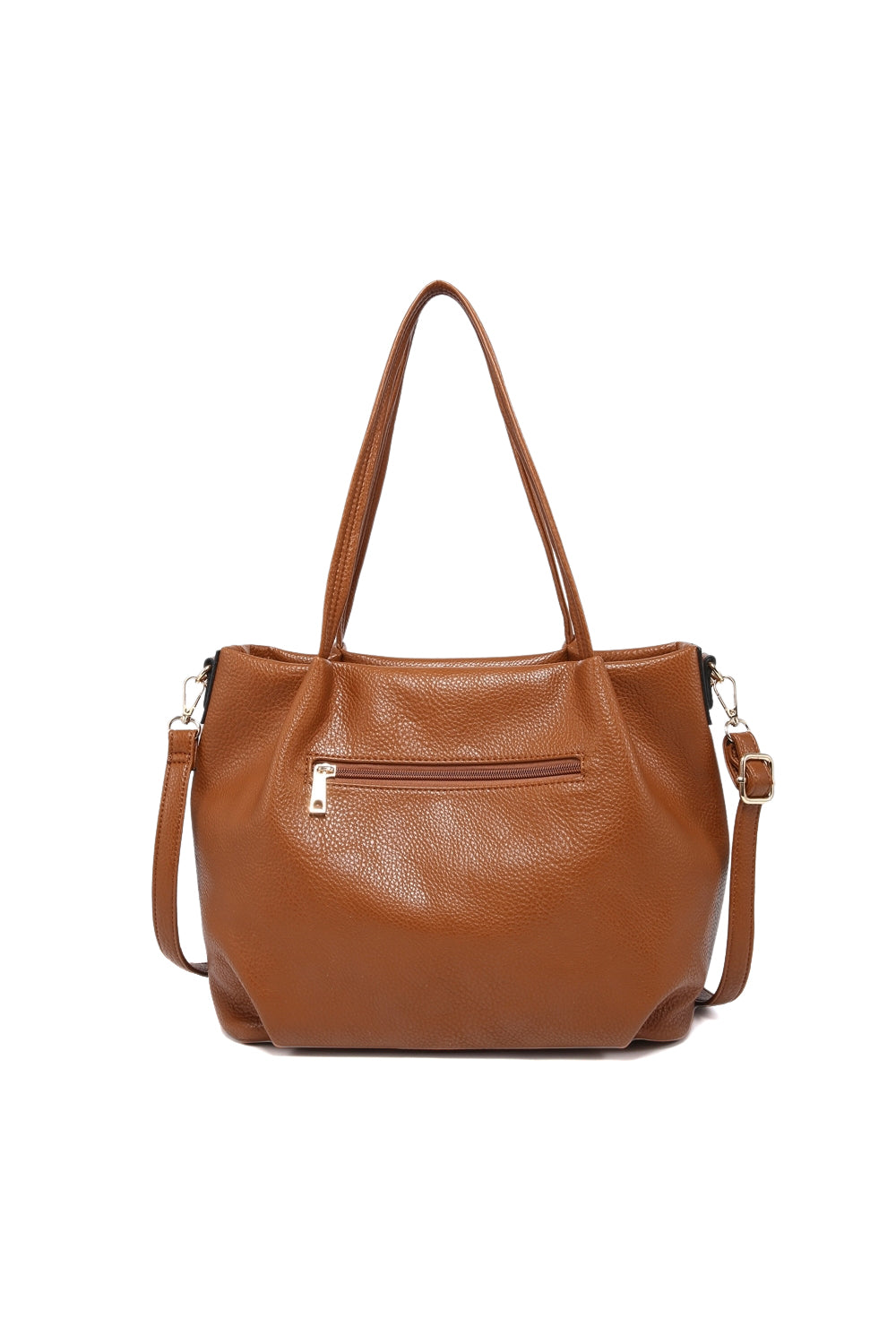 Chic Minimalist Shoulder Bag with Zipper Closure & Back Zip Pocket