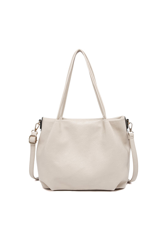 Chic Minimalist Shoulder Bag with Zipper Closure & Back Zip Pocket