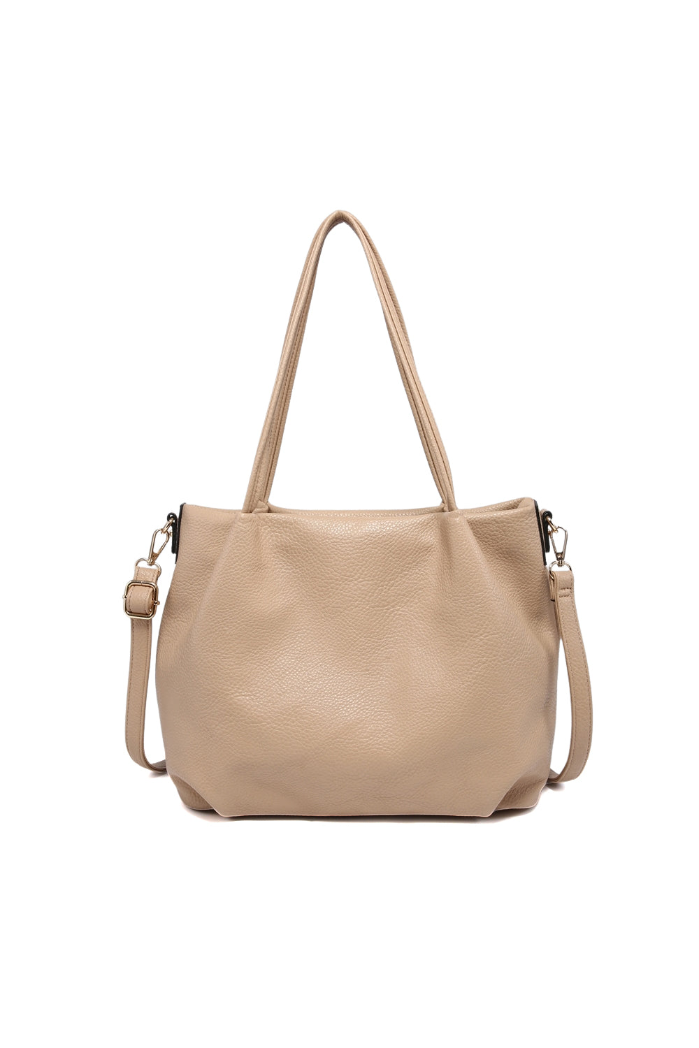 Chic Minimalist Shoulder Bag with Zipper Closure & Back Zip Pocket
