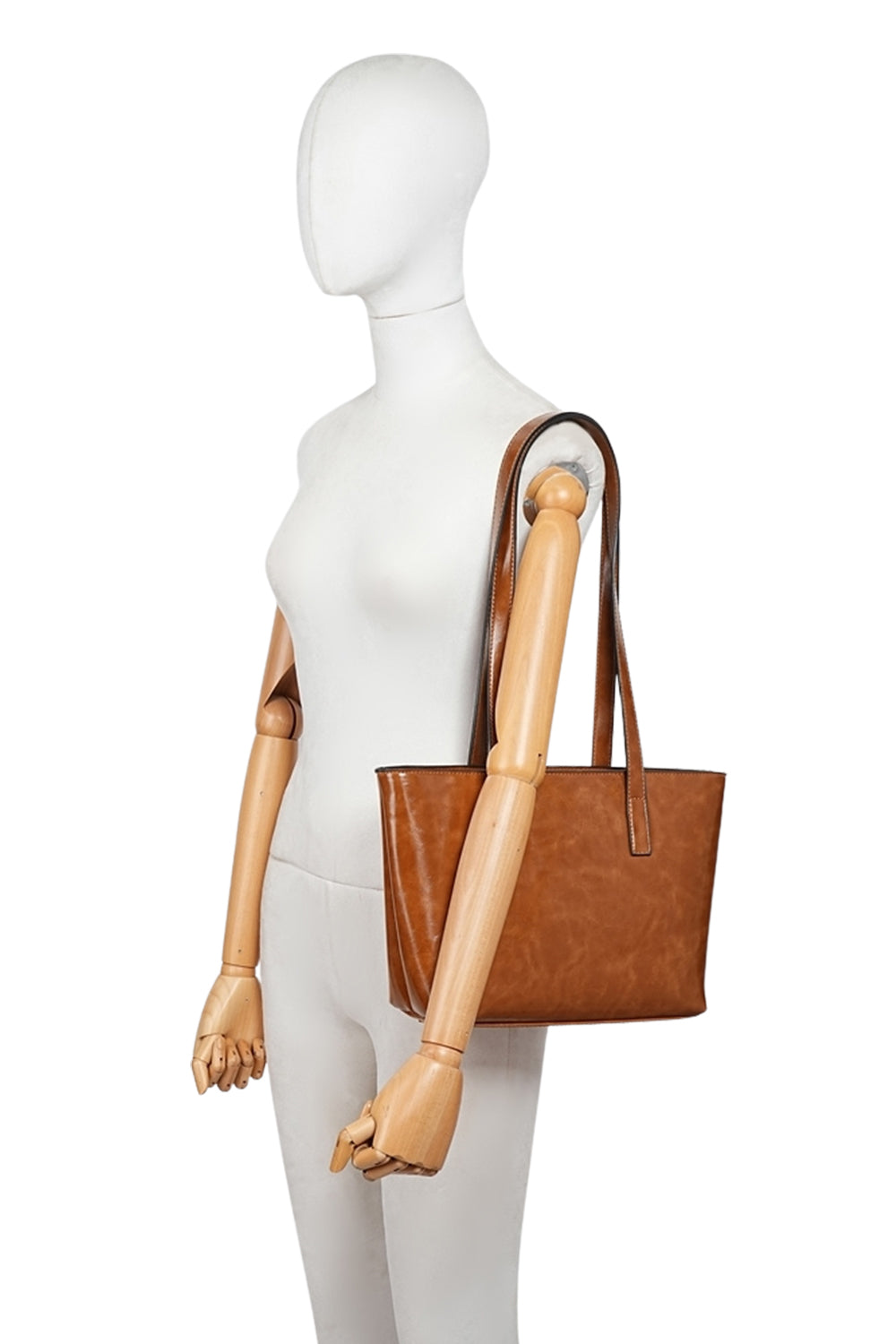 Sleek Multi-Compartment Tote Bag with Zipper in Minimalist Design