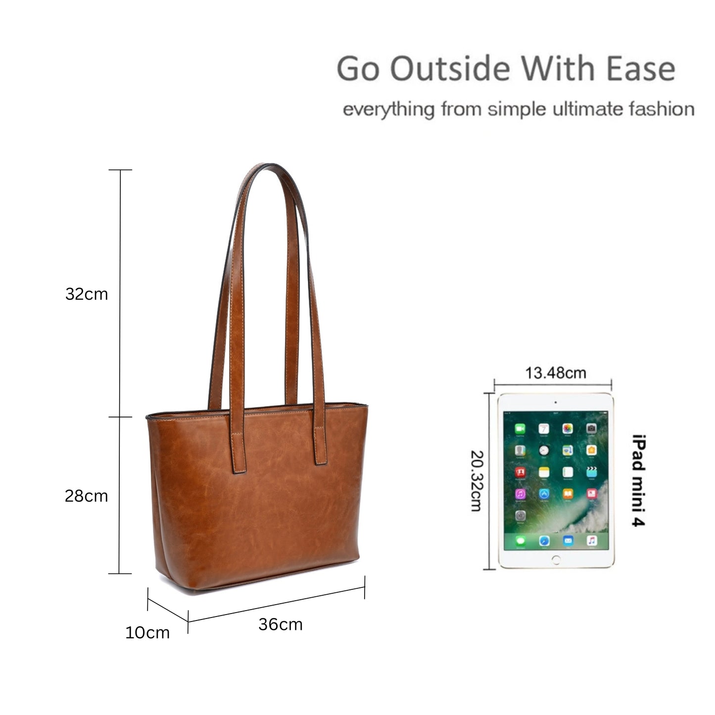 Sleek Multi-Compartment Tote Bag with Zipper in Minimalist Design