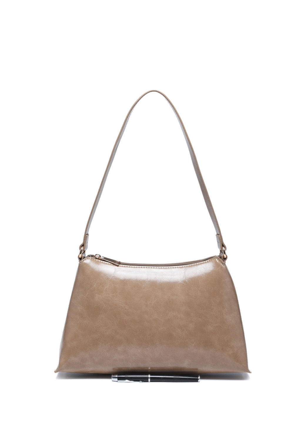 Zippered Shoulder Bag with Spacious Interior and Multiple Inner Pockets