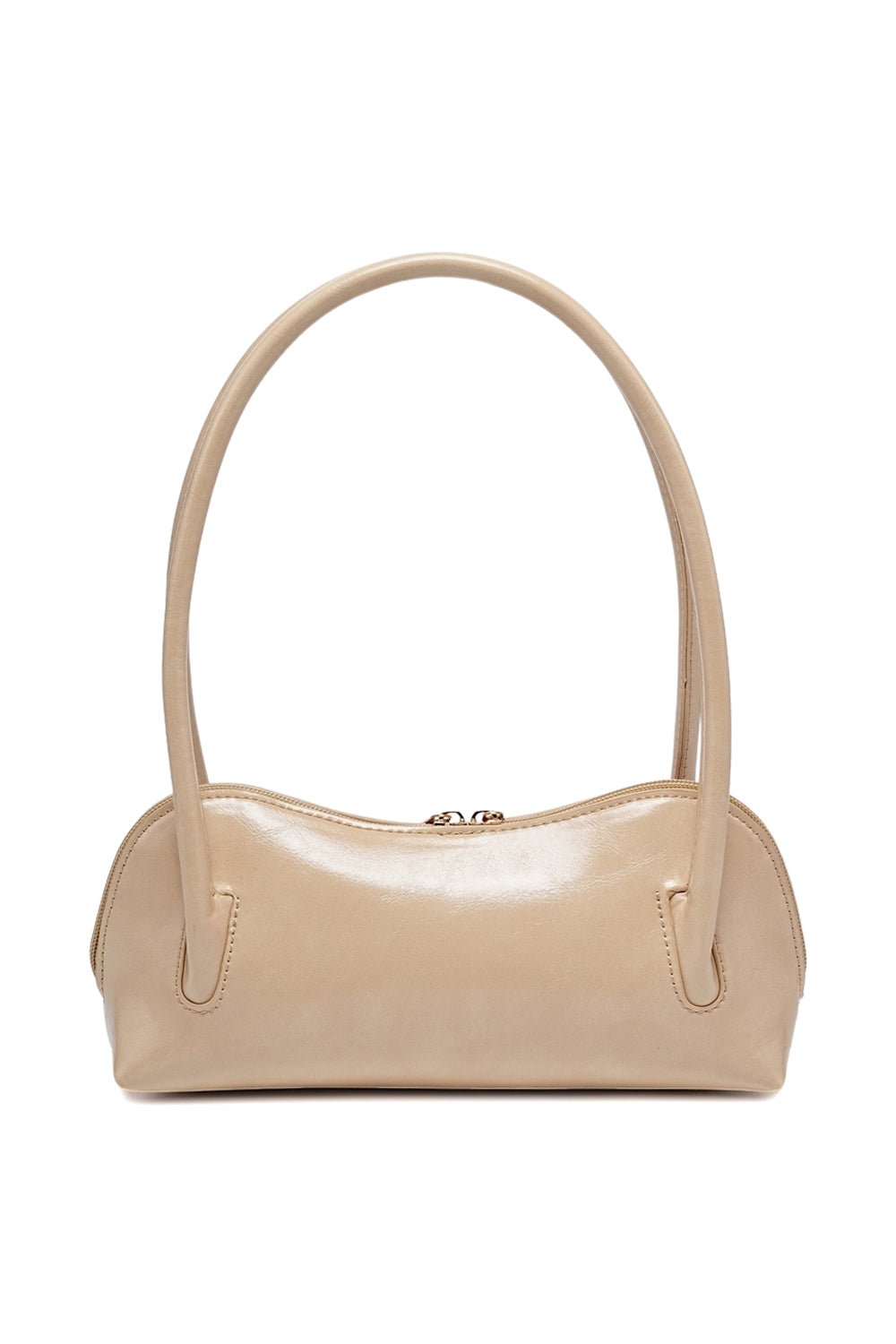 Compact Shoulder Bag with Double Zipper Pockets and Sleek Design
