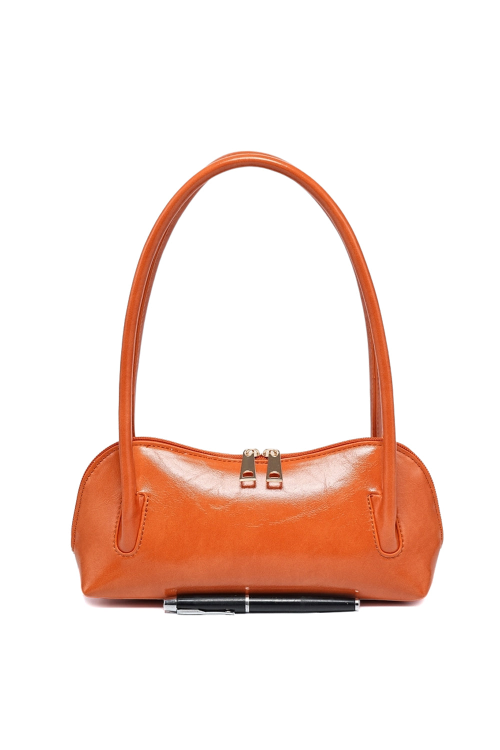 Compact Shoulder Bag with Double Zipper Pockets and Sleek Design