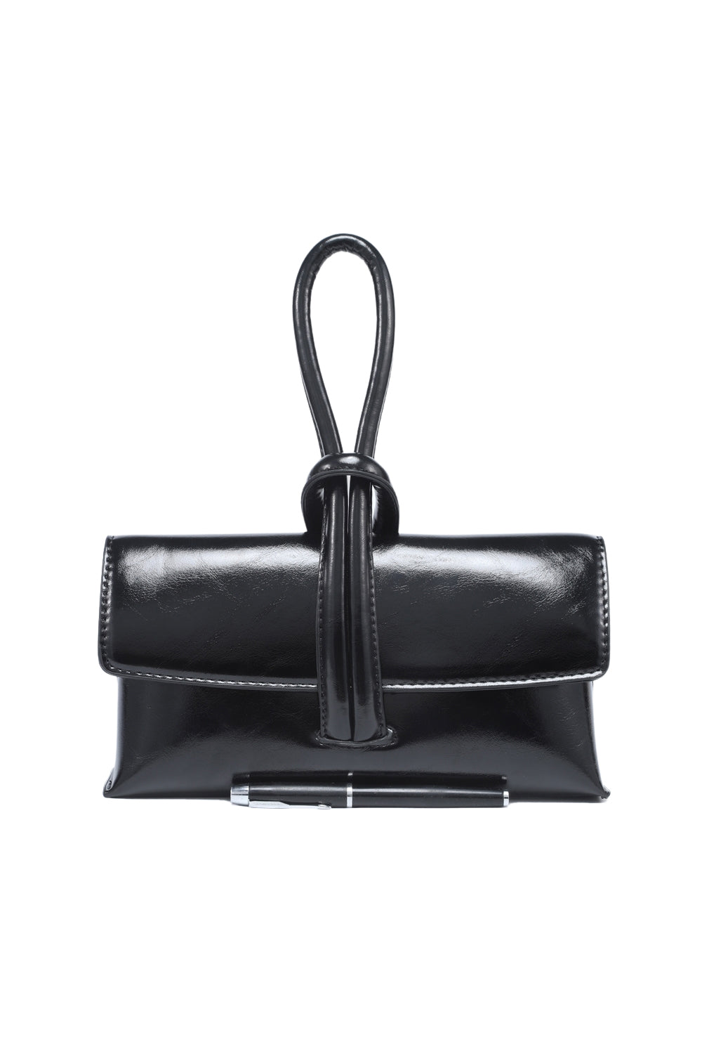 Solid Color Sleek Hand Purse with Magnetic Flap Closure Design