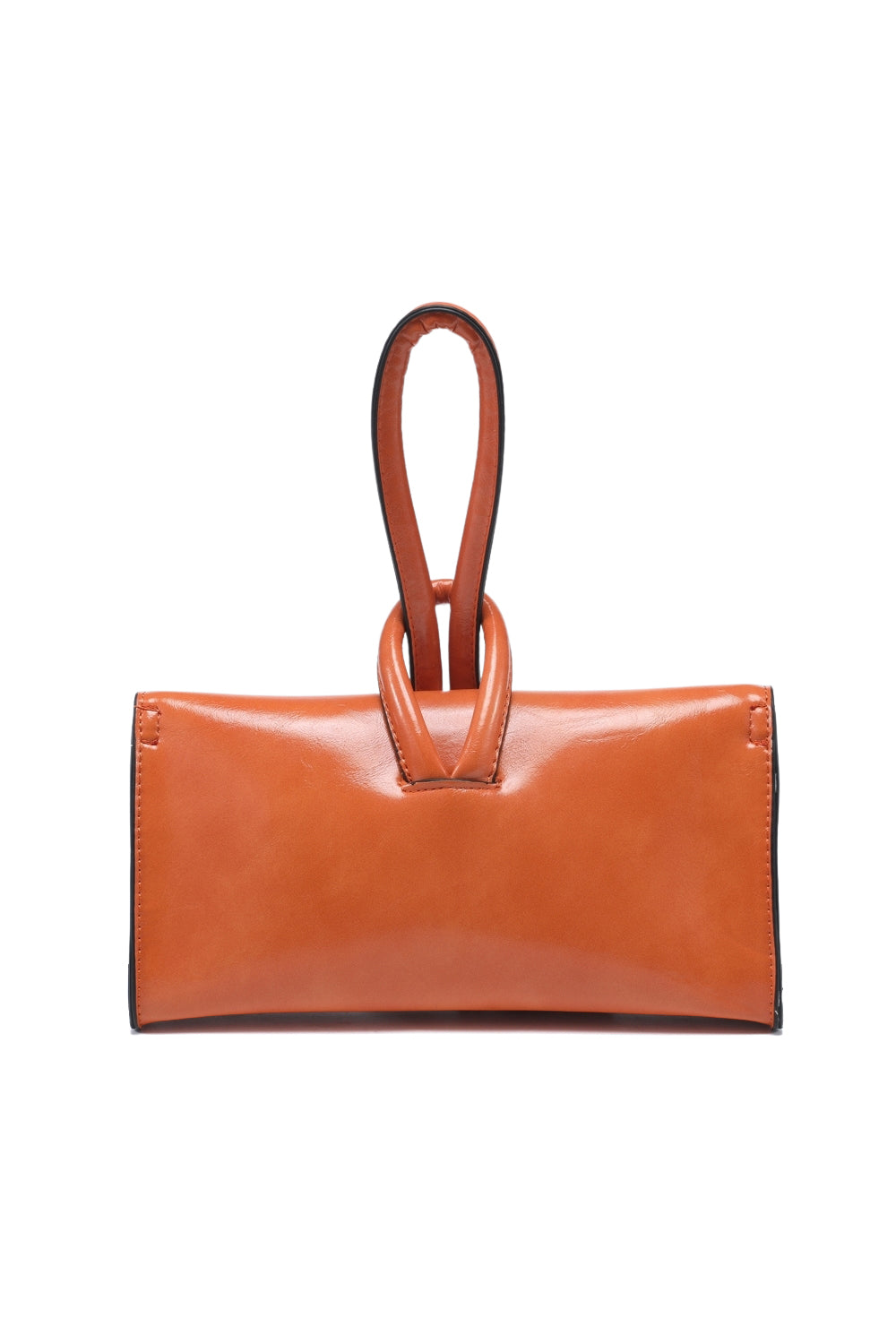 Solid Color Sleek Hand Purse with Magnetic Flap Closure Design