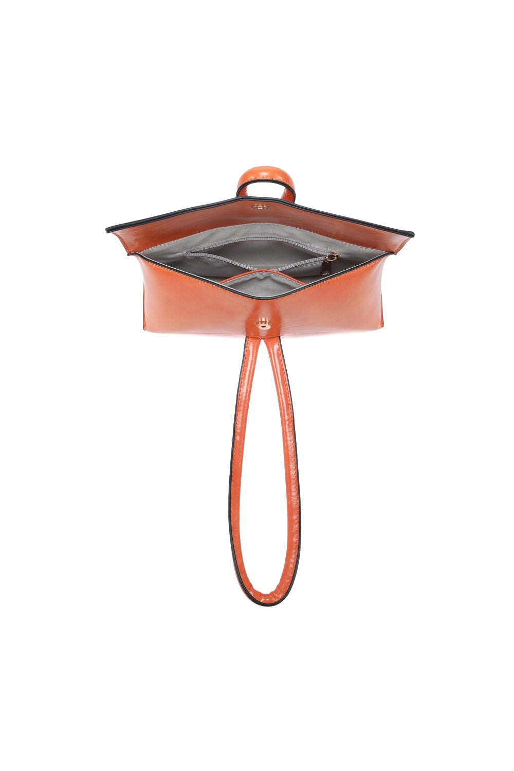 Solid Color Sleek Hand Purse with Magnetic Flap Closure Design