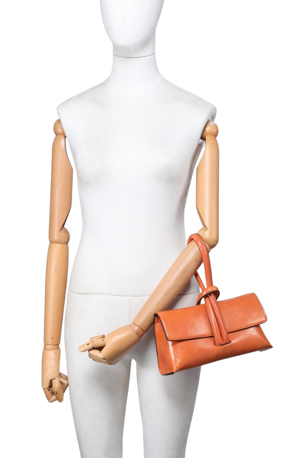 Solid Color Sleek Hand Purse with Magnetic Flap Closure Design