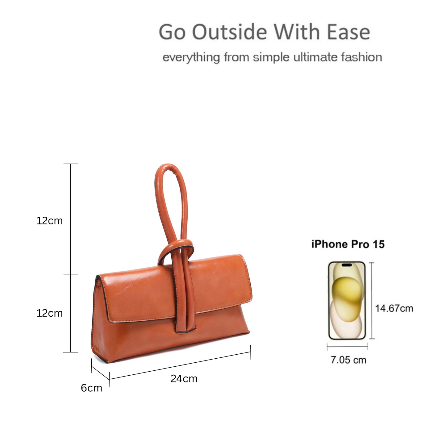 Solid Color Sleek Hand Purse with Magnetic Flap Closure Design