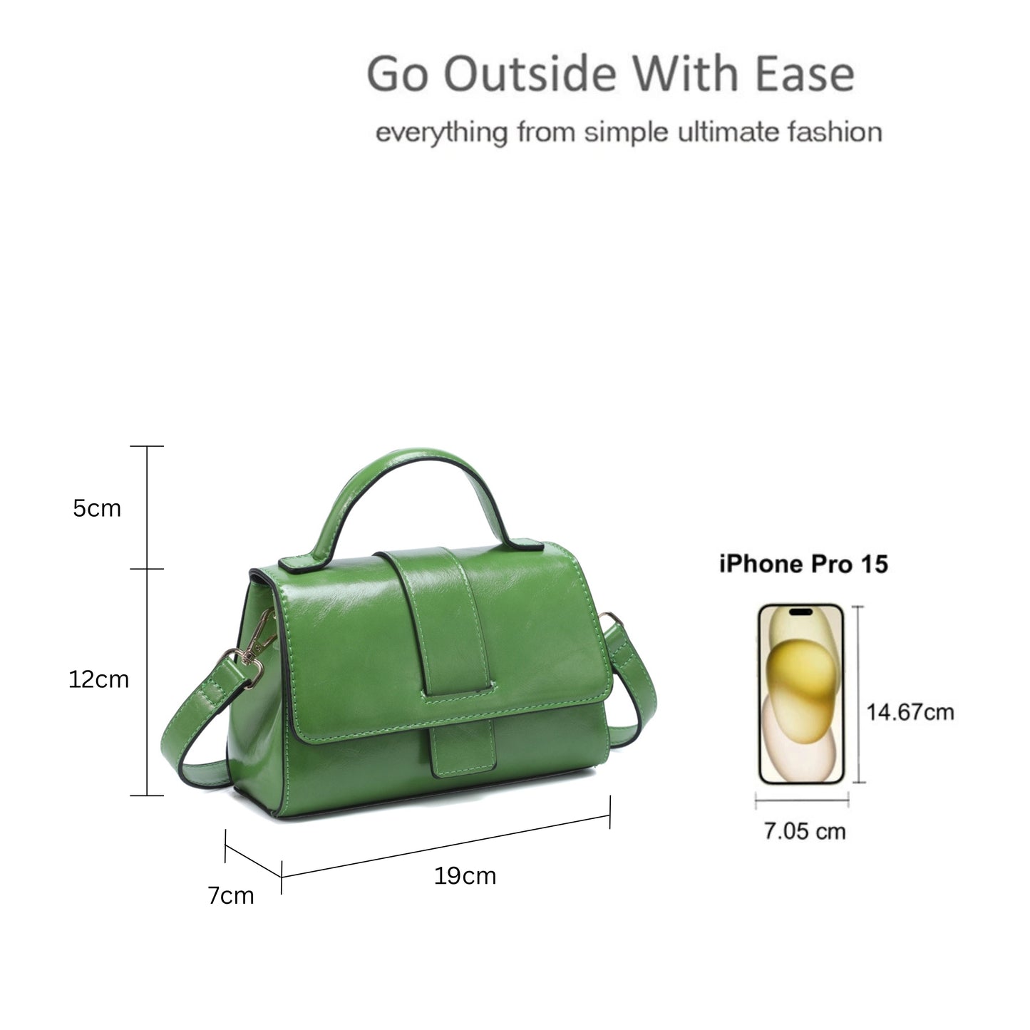 Compact Solid Color Crossbody Bag with Zipper Multi-Compartments & Flap Closure