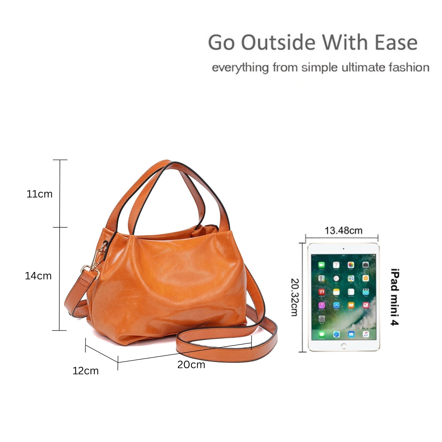 Versatile Handbag and Crossbody with Sleek, Shiny Zippered Design