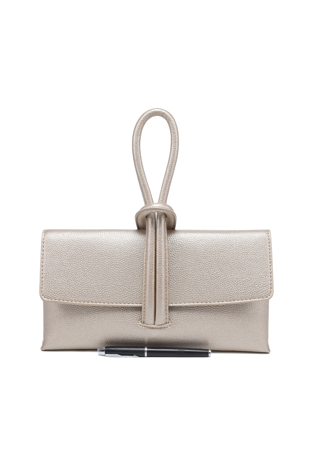 Sleek Hand Purse with Magnetic Flap and Double Interior Pockets