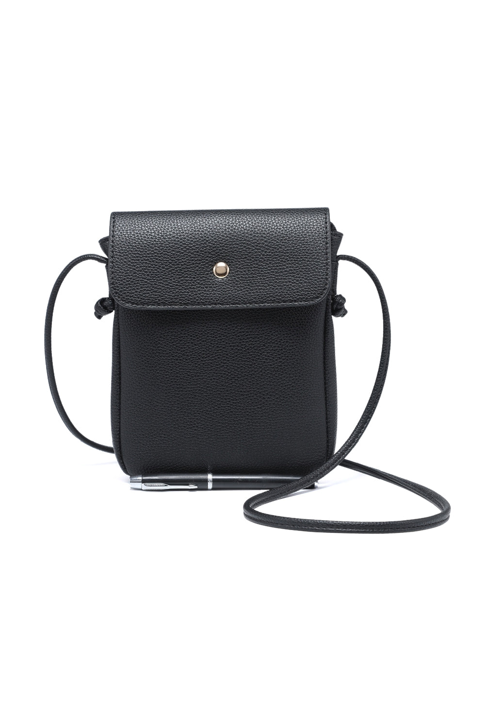 Compact Flap and Zipper Closure Solid Color Crossbody Bag for Women