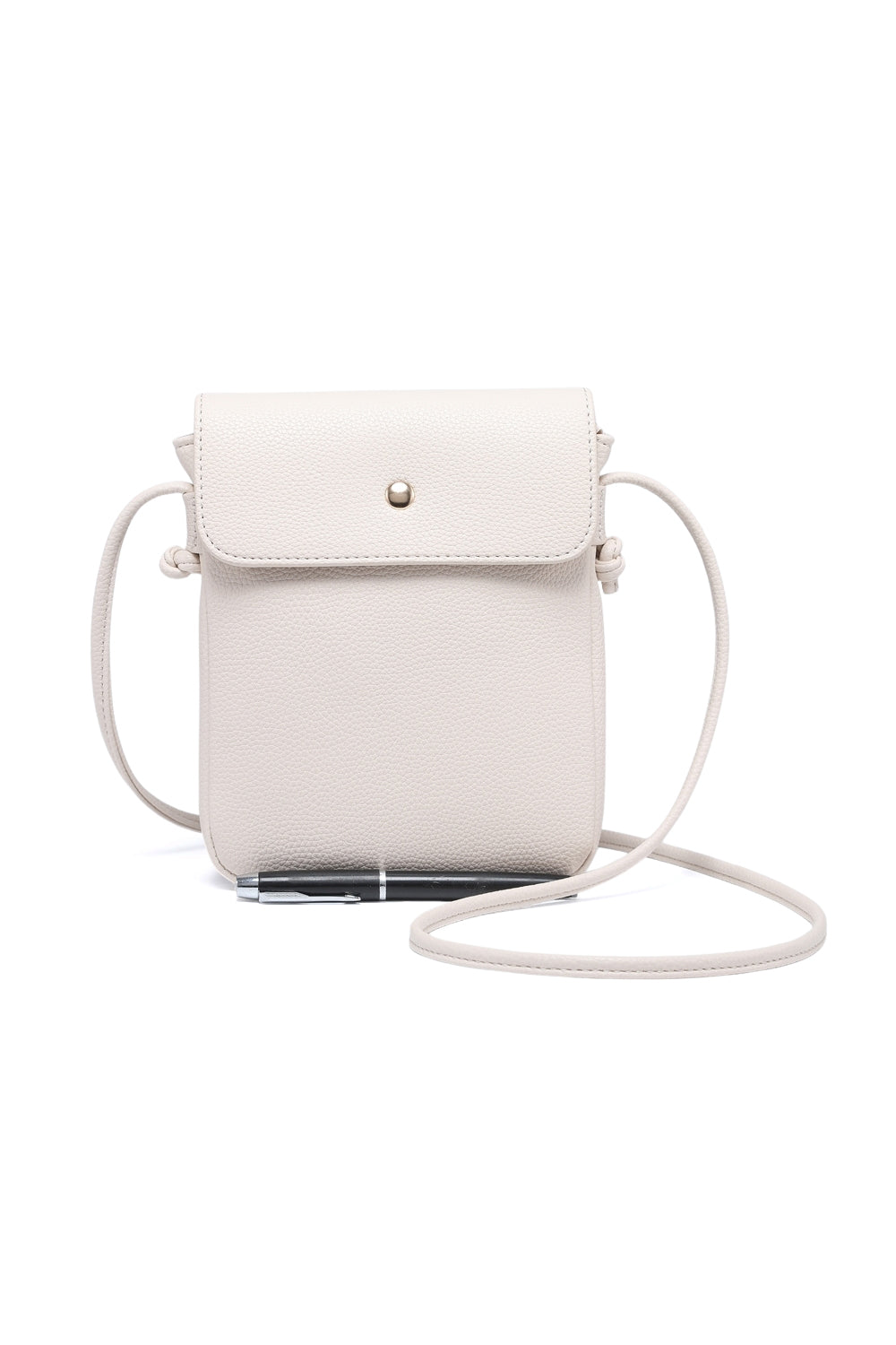 Compact Flap and Zipper Closure Solid Color Crossbody Bag for Women