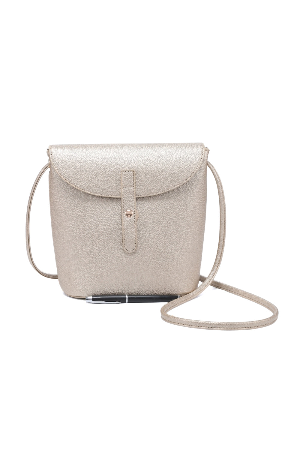 Solid Shoulder Bag with Flap and Zipper Double Closure Design