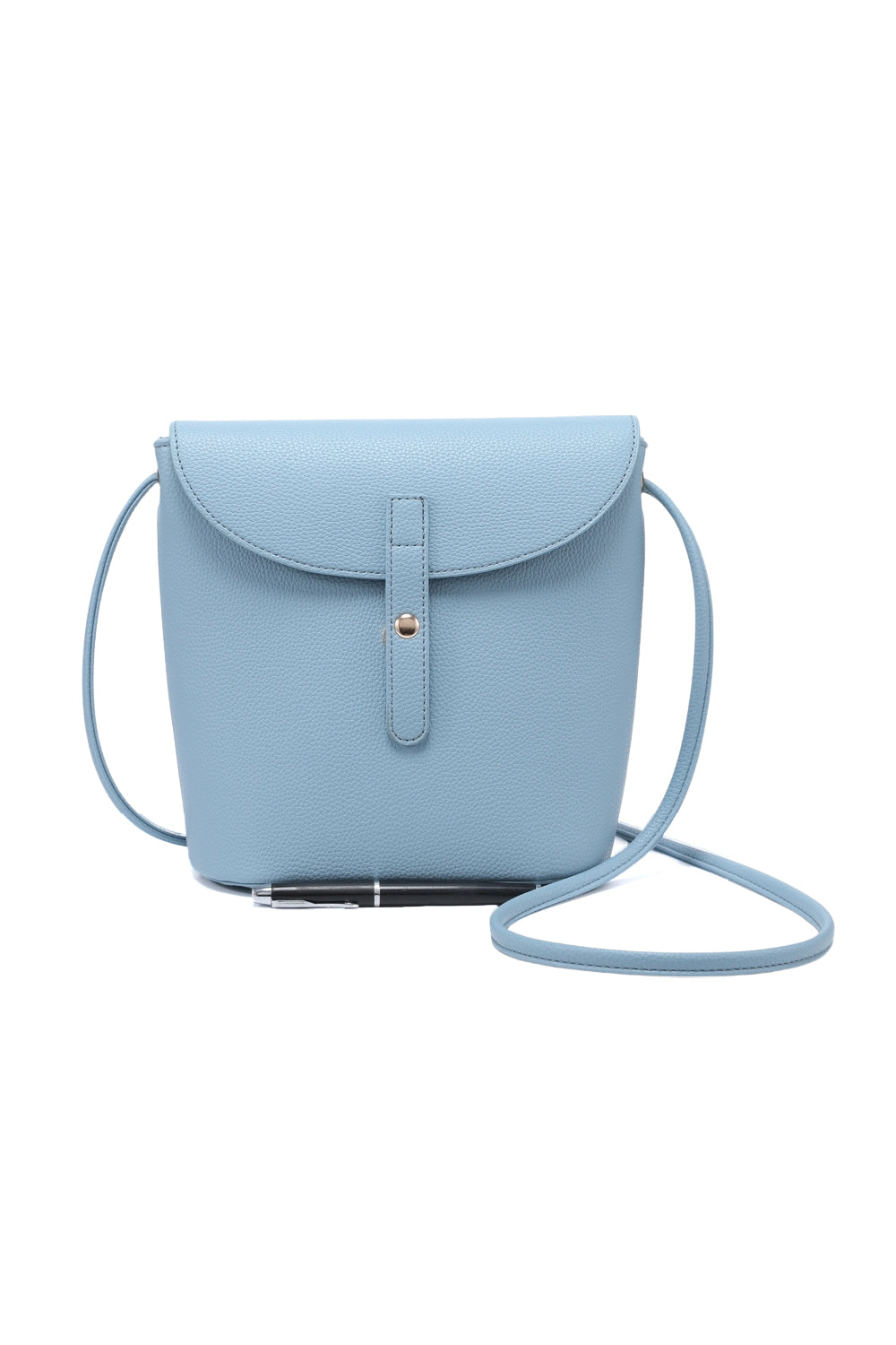 Solid Shoulder Bag with Flap and Zipper Double Closure Design