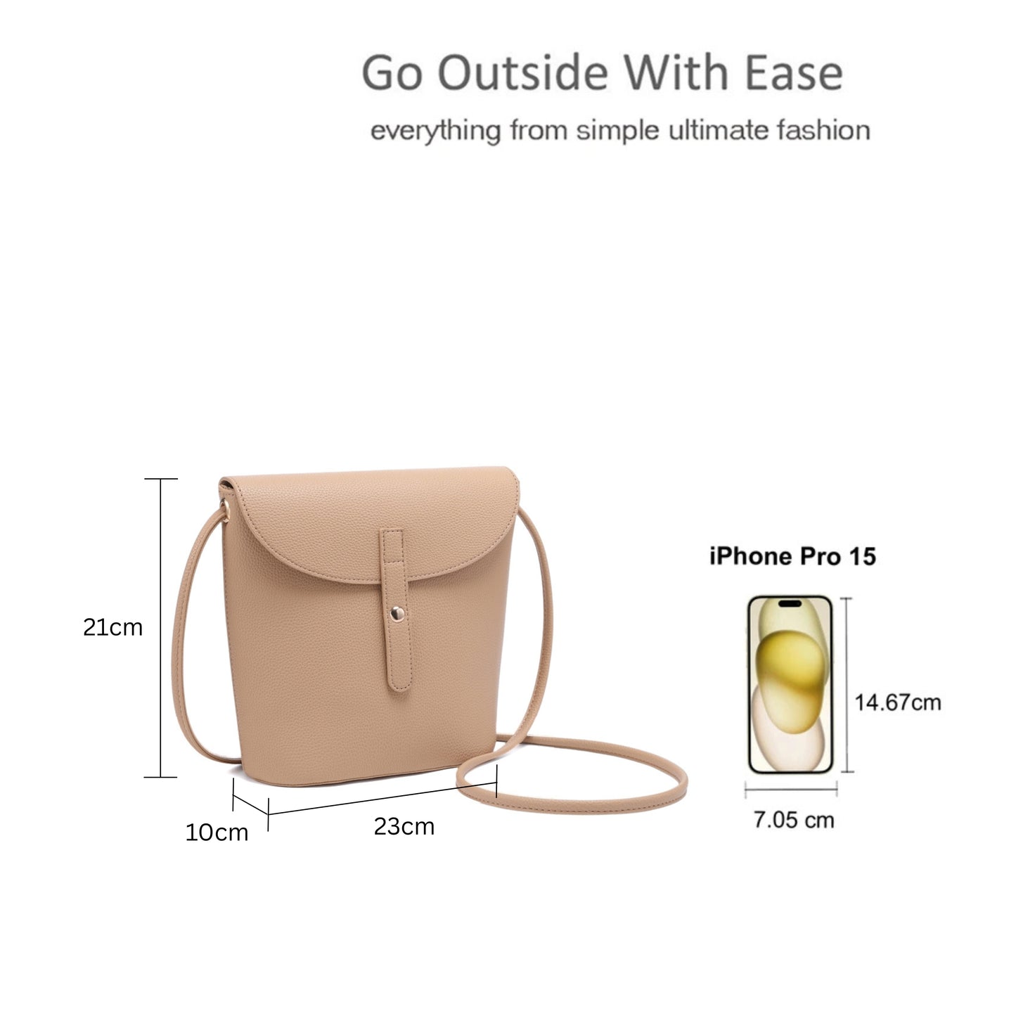 Solid Shoulder Bag with Flap and Zipper Double Closure Design