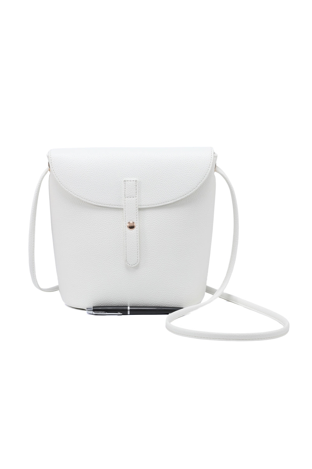 Solid Shoulder Bag with Flap and Zipper Double Closure Design
