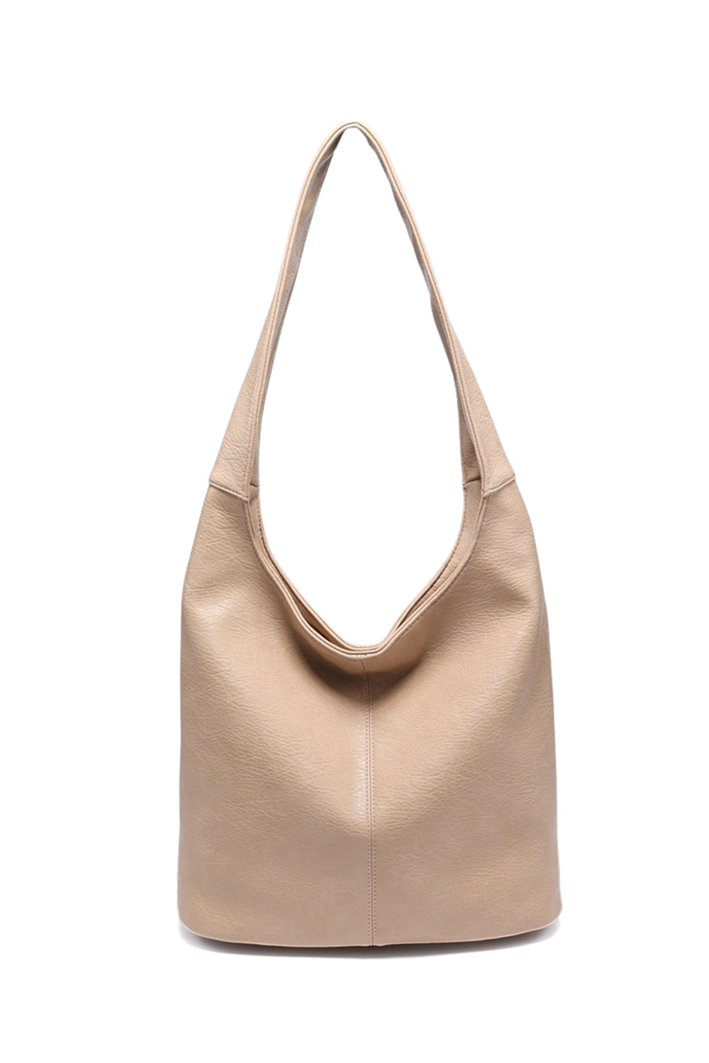 Solid Color Shoulder Bag with Zippered Closure and Spacious Design