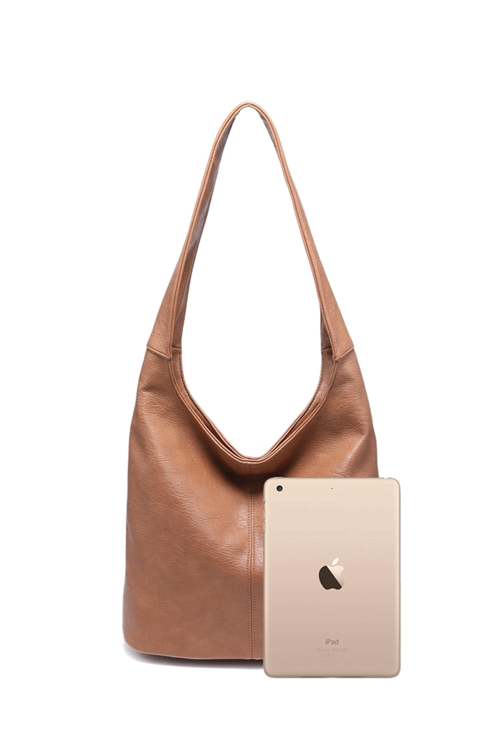 Solid Color Shoulder Bag with Zippered Closure and Spacious Design