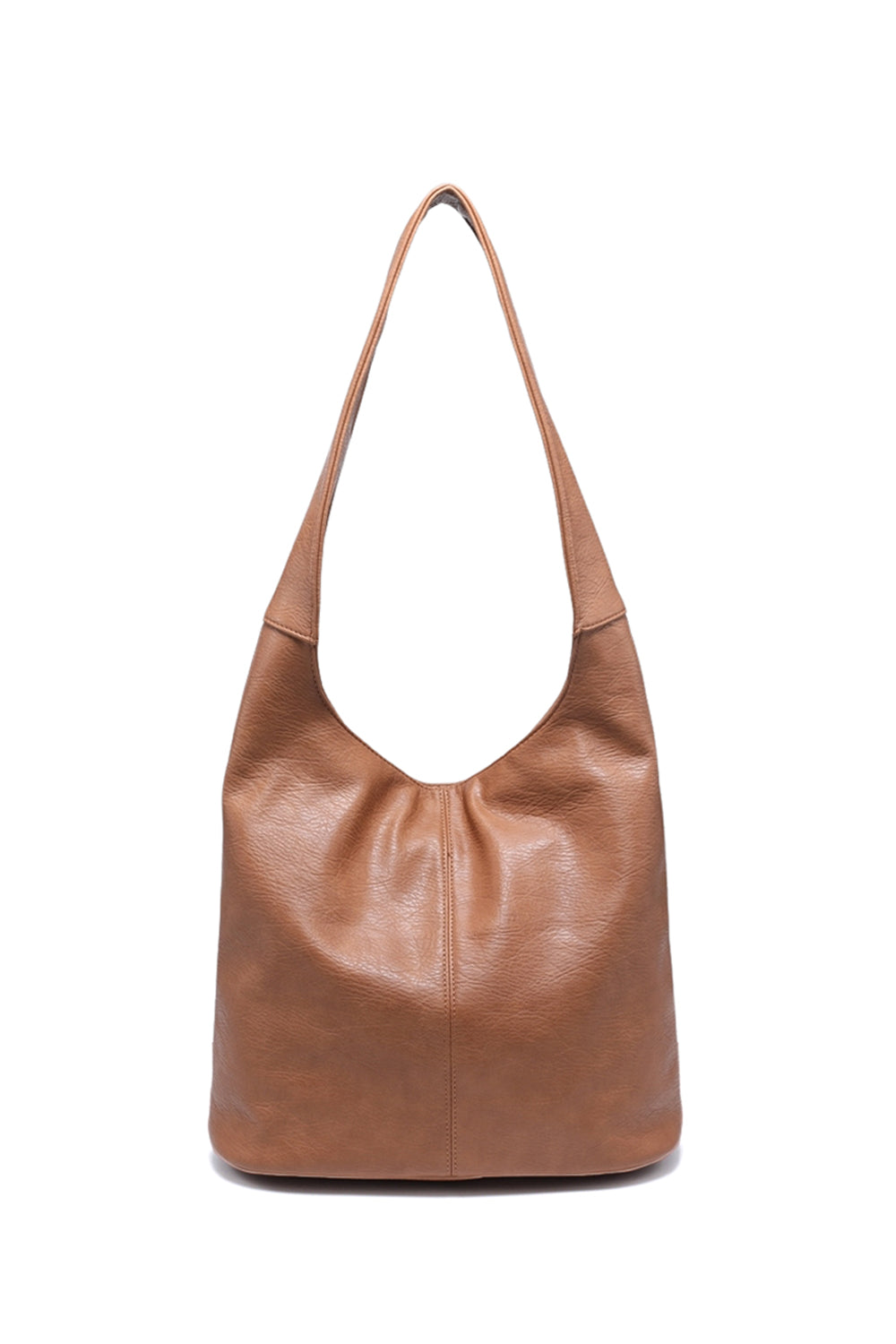 Solid Color Shoulder Bag with Zippered Closure and Spacious Design