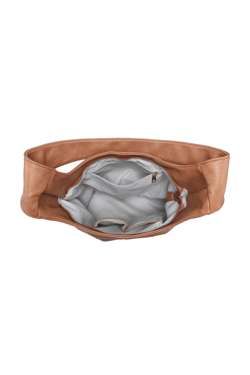 Solid Color Shoulder Bag with Zippered Closure and Spacious Design