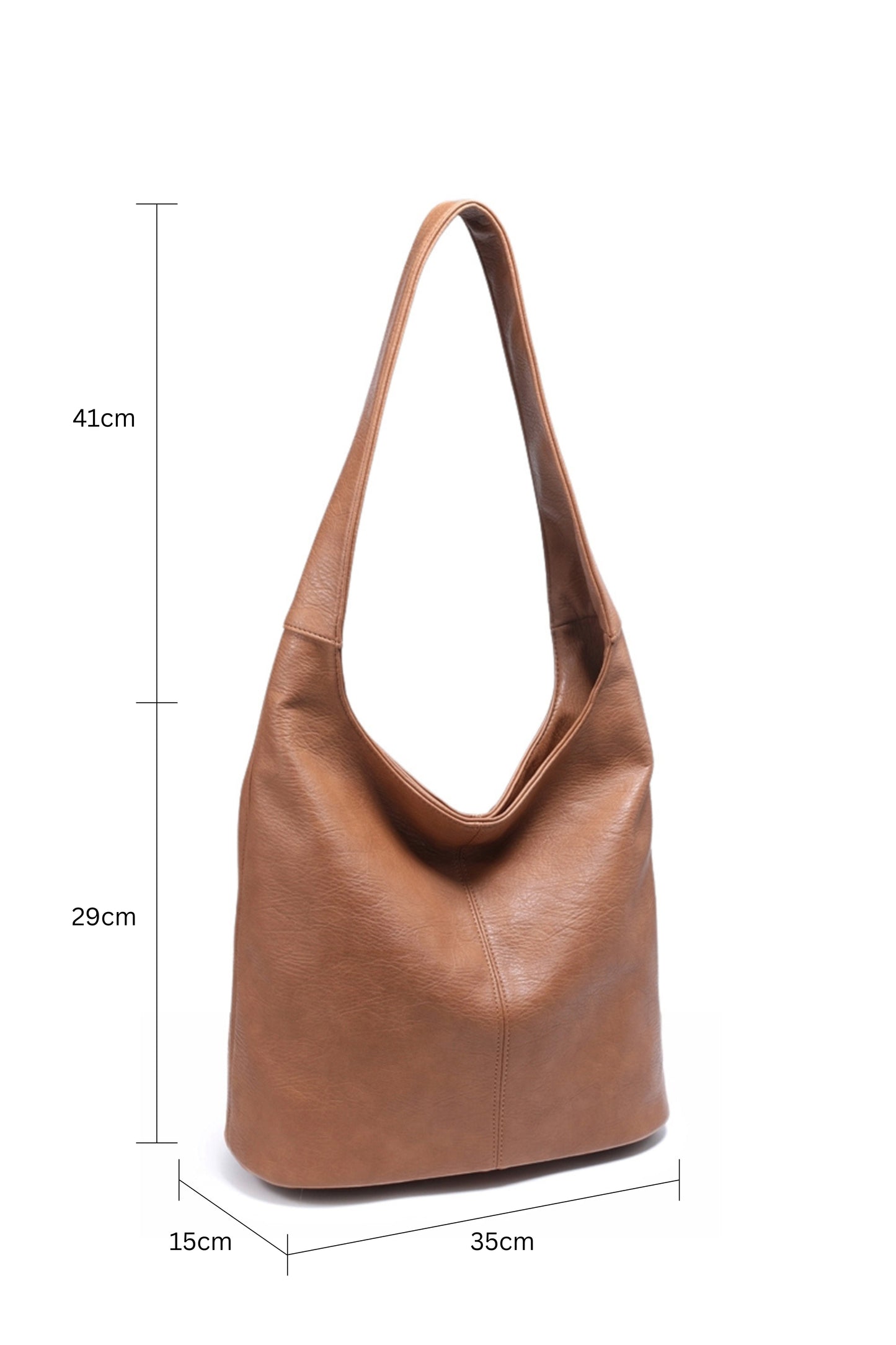 Solid Color Shoulder Bag with Zippered Closure and Spacious Design
