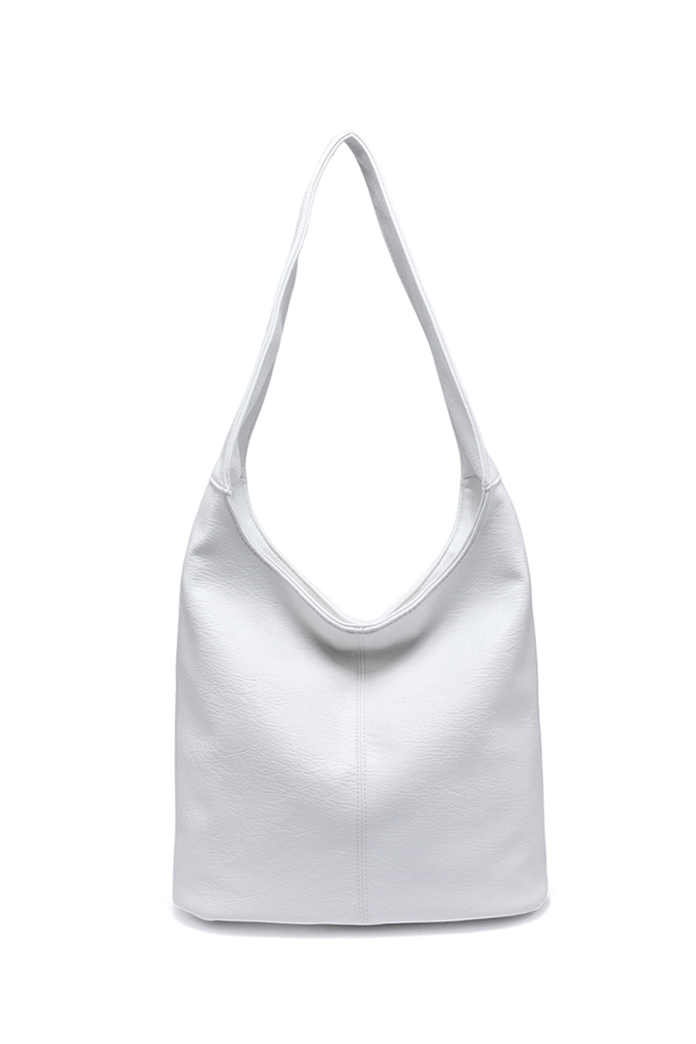 Solid Color Shoulder Bag with Zippered Closure and Spacious Design