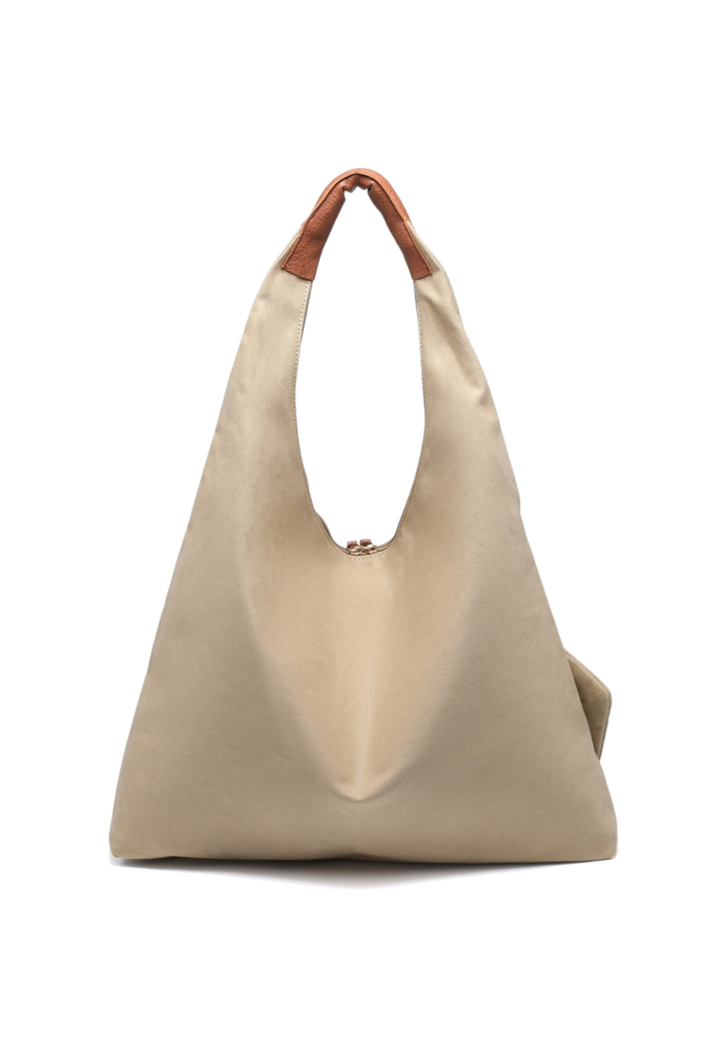 Hobo Shoulder Bag with Zippered Closure and Detachable Pouch