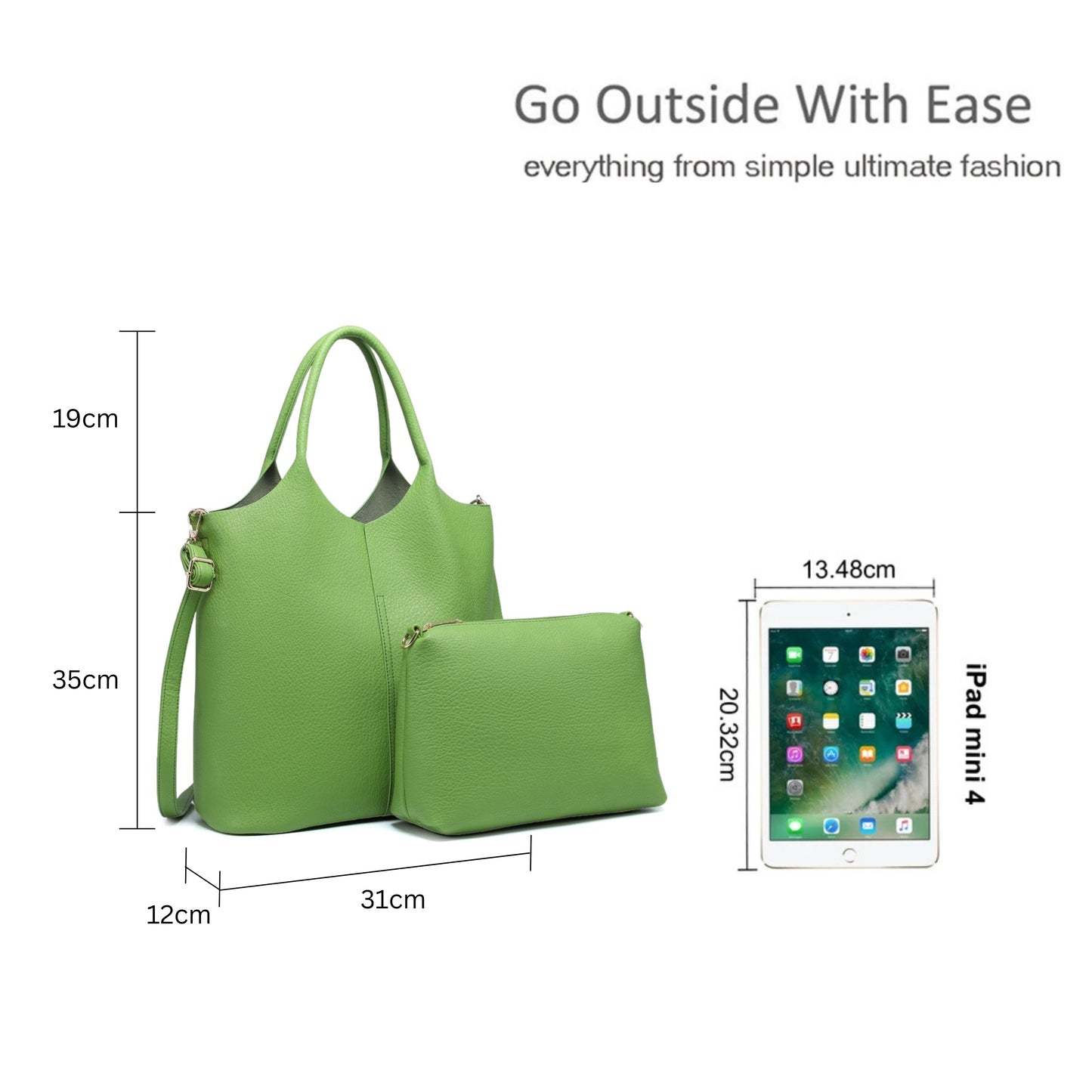 Versatile Tote Shoulder Bag with Crossbody Strap & Pouch