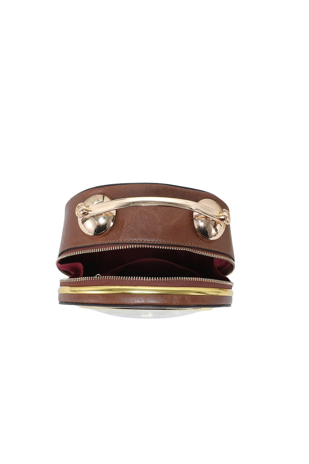 Vintage Clock-Inspired Crossbody Bag with Chain Strap
