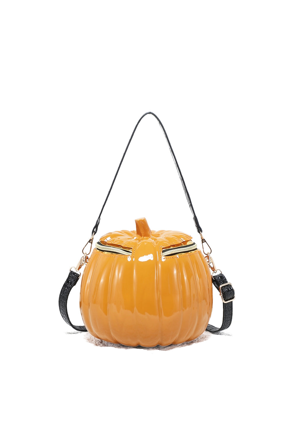 Pumpkin Face Handbag with Zip Closure and Shoulder Strap