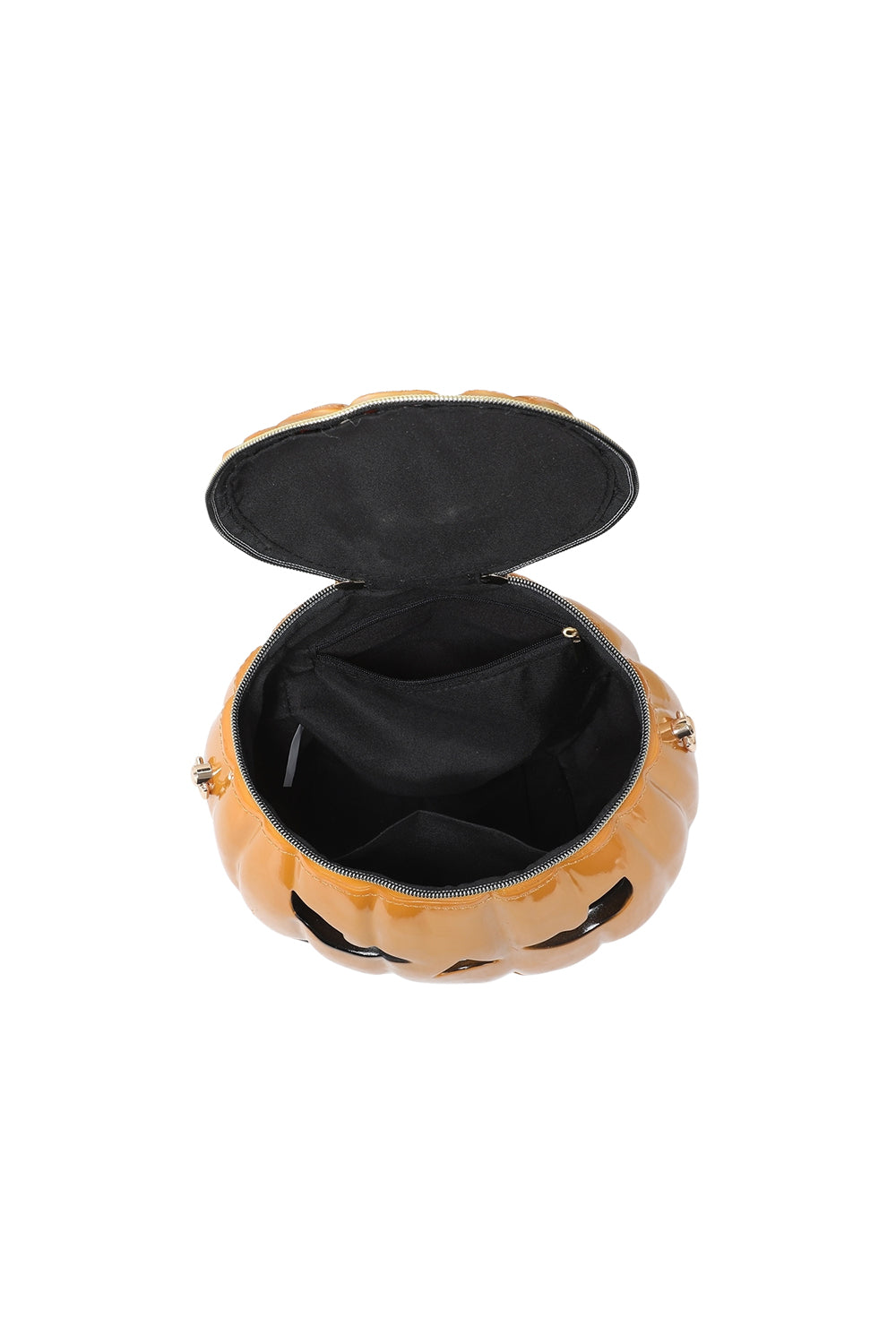 Pumpkin Face Handbag with Zip Closure and Shoulder Strap