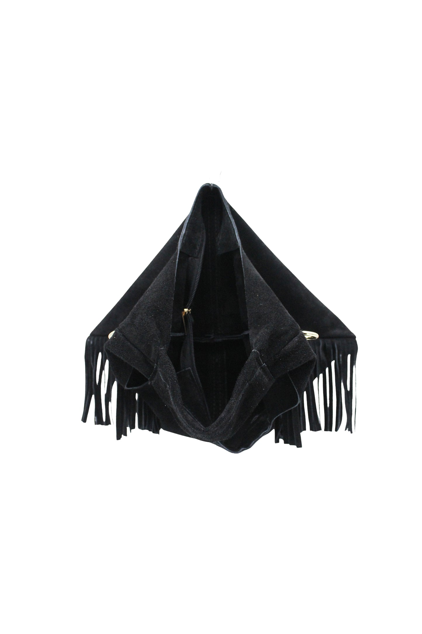 Italian Genuine Suede Fringe Crossbody Shoulder Bag