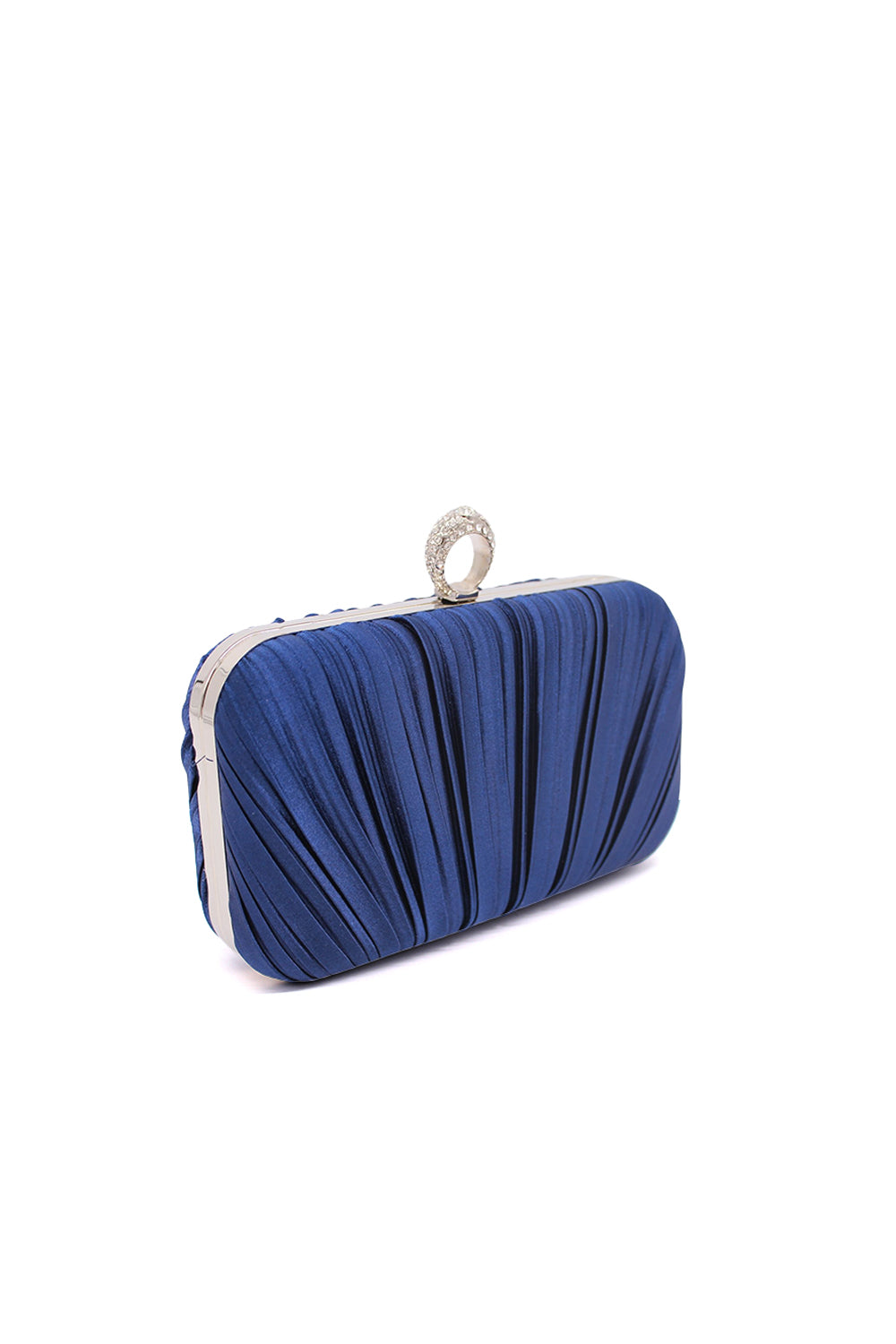 Elegant Pleated Evening Clutch Bag with Ring Handle