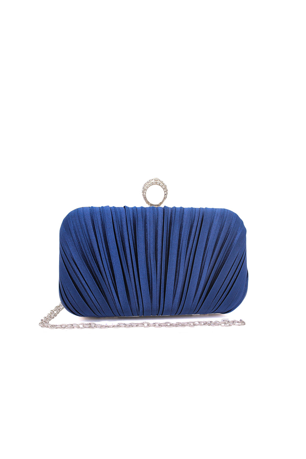 Elegant Pleated Evening Clutch Bag with Ring Handle