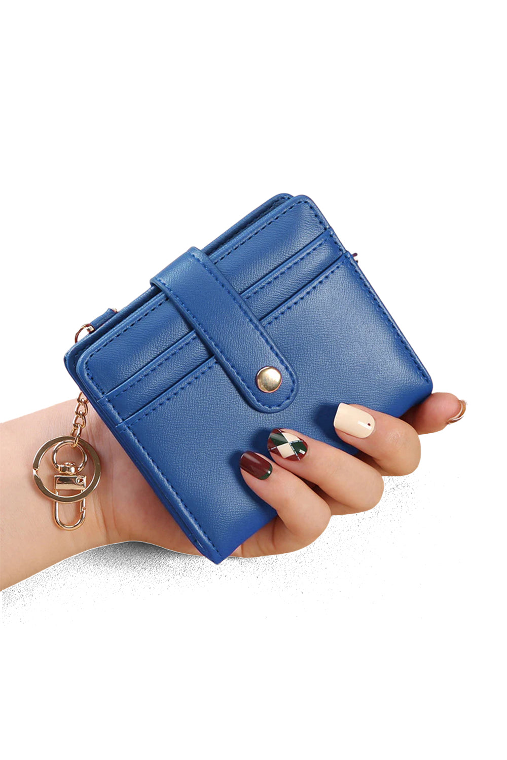 Compact Bifold Wallet with Card Slots and Snap Closure