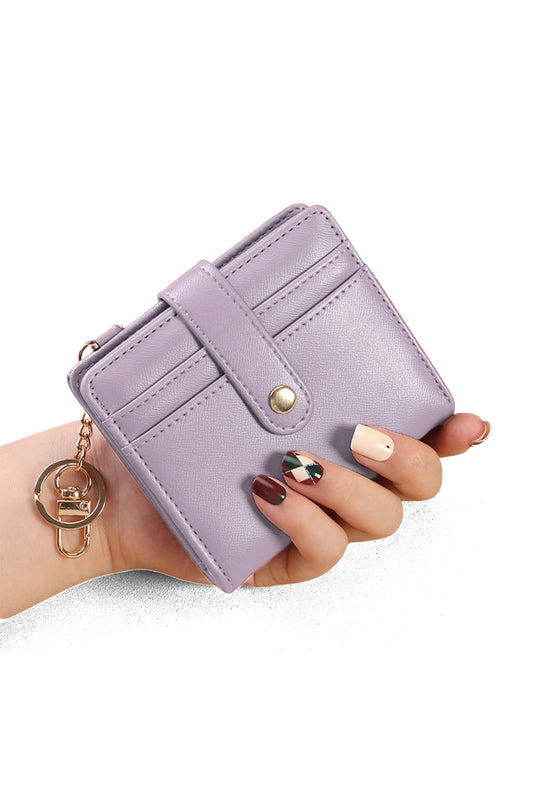 Compact Bifold Wallet with Card Slots and Snap Closure