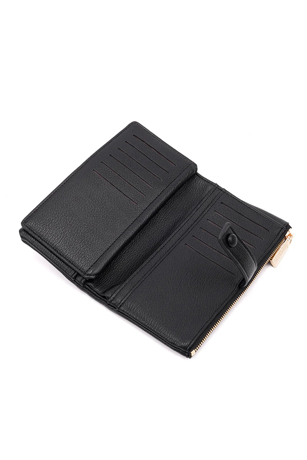 Zipper Closure Wallet with Multiple Card Slots and Compartments